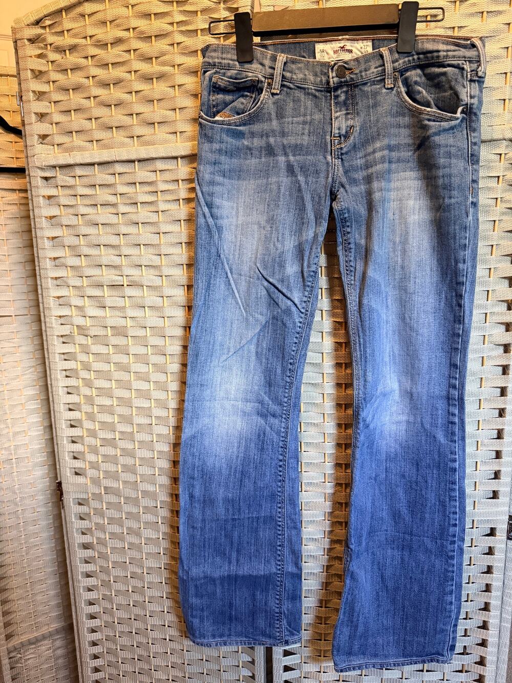 Vtg Hollister Low Rise Bootcut Straight Leg Denim Jeans Medium Light Wash 27